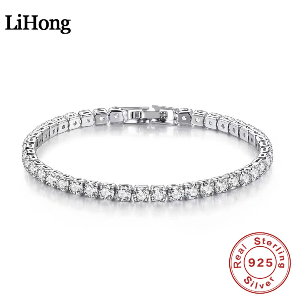 Lihong S925 Sterling Argenté Bracelet Zirconia Tennis Ball Femme | MDN Store