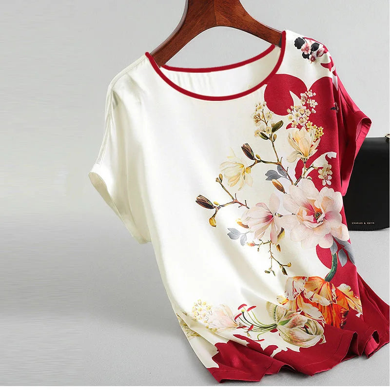 Blouse Fleurie Femme Manches Chauve-Souris Grande Taille | MDN Store 25