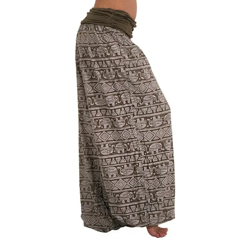 Pantalon Harem Femme Imprimé Géométrique Rouge | MDN Store