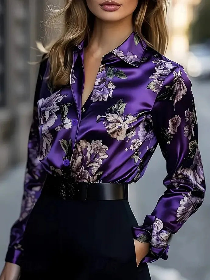 Chemise Femme Imprimé Floral Manches Longues | MDN