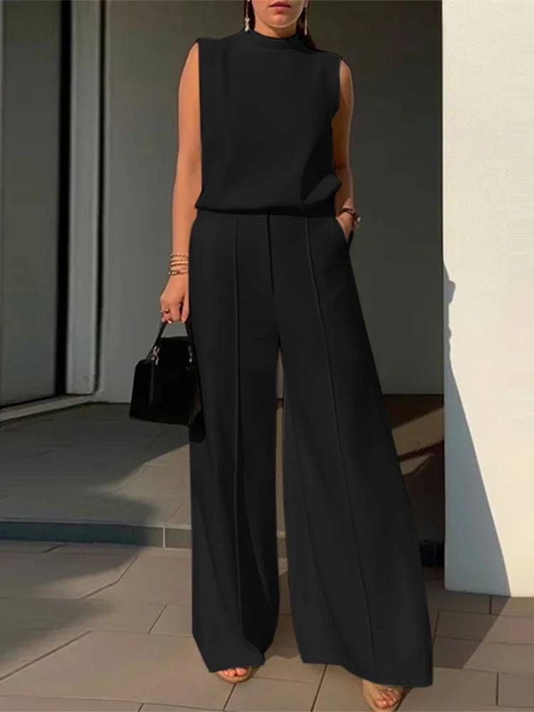 Ensemble Débardeur & Pantalon Large Minimaliste Kaki | MDN Store