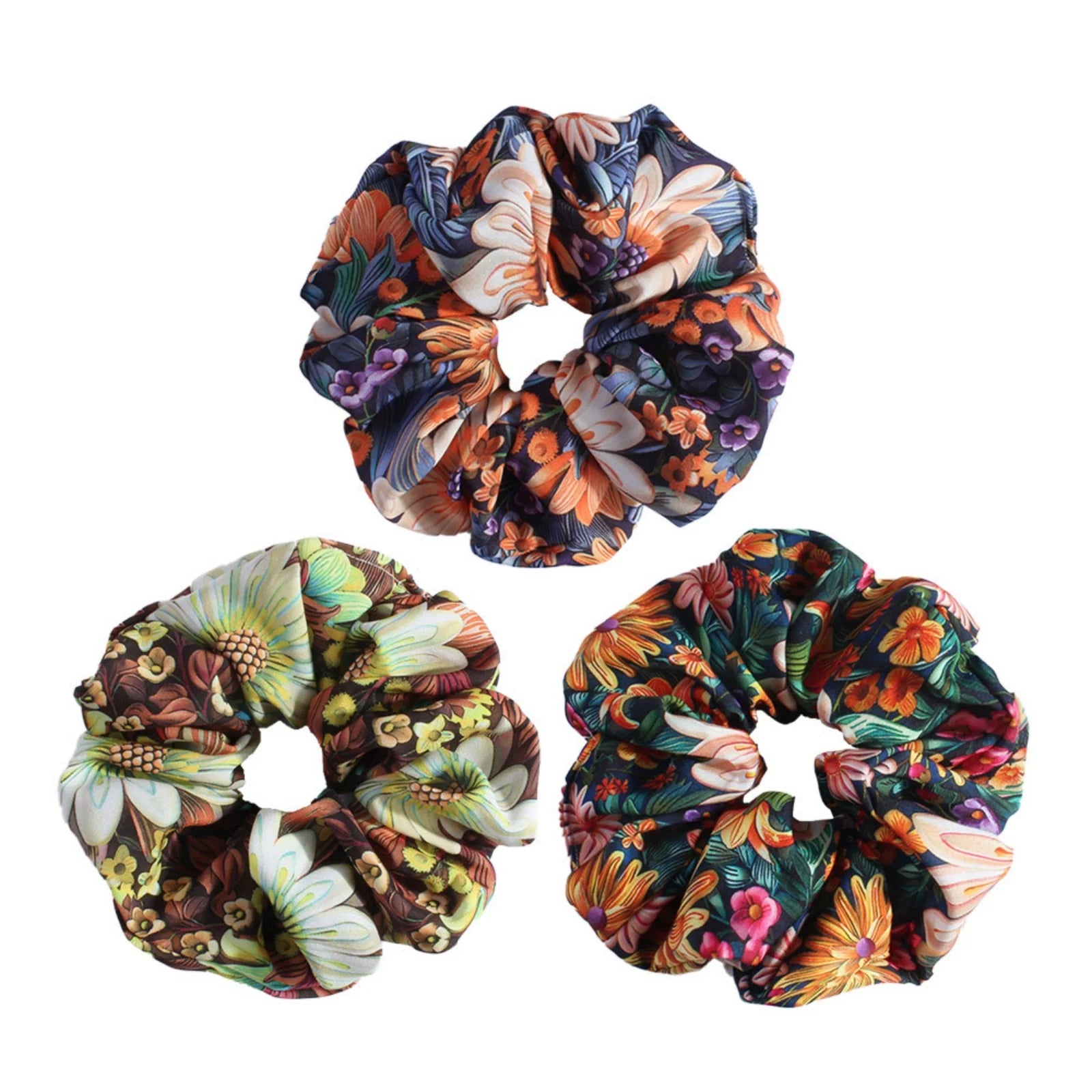 Chouchou Bohème Imprimé Floral Satin - Accessoire Cheveux Vintage | MDN Store
