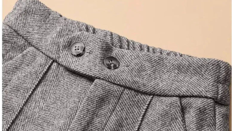 Pantalon Laine Évasé Femme Gris Clair Bureau | MDN Store