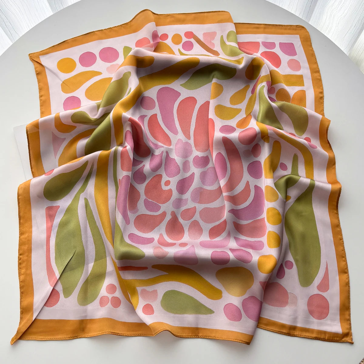 Foulard Carré Soie Imprimé Floral 70cm | MDN Store