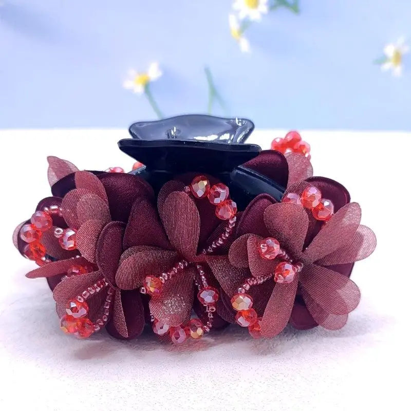 Pince à Cheveux Crabe Fleurie - Accessoire Cheveux Élégant et Pratique | MDN Store
