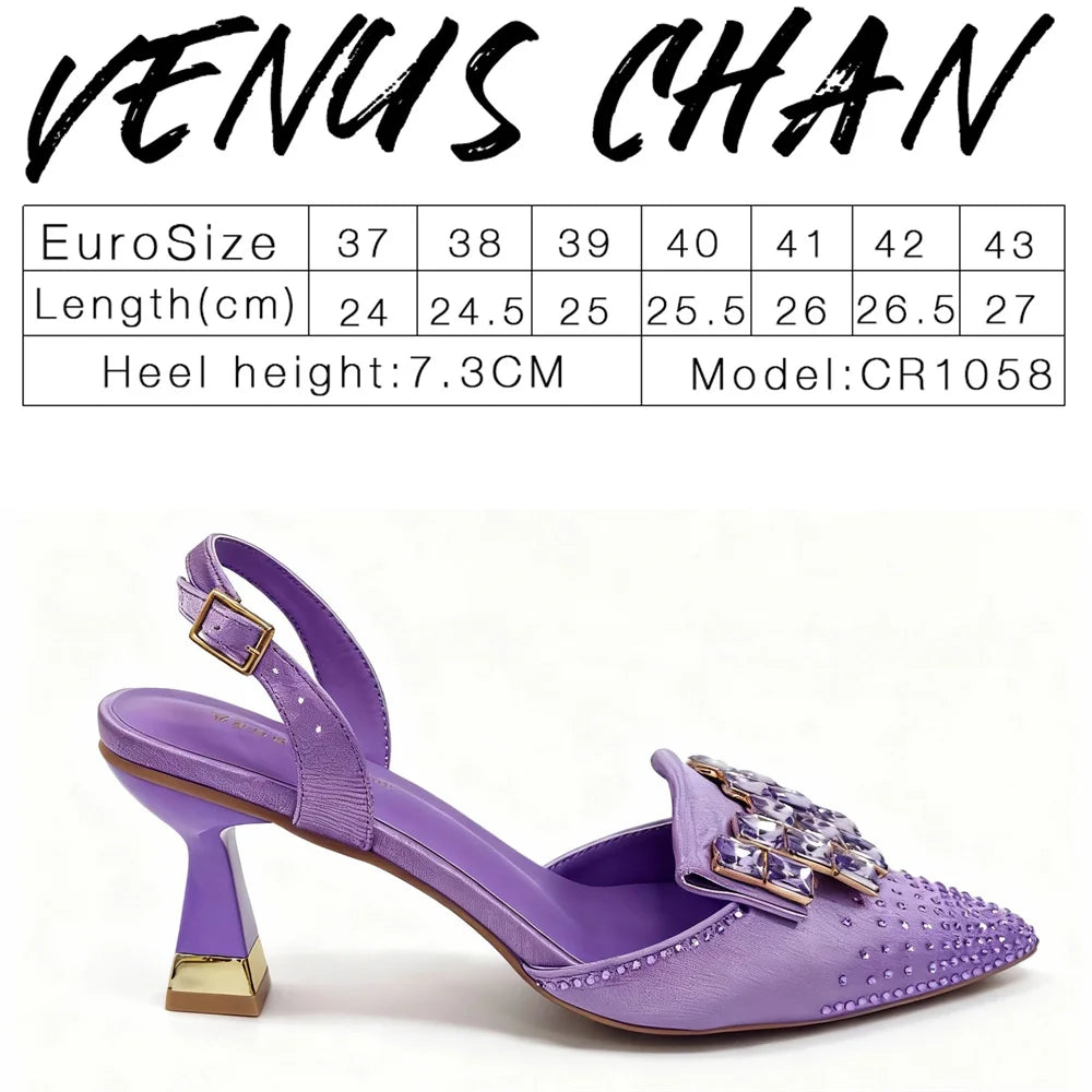 Escarpins Strass Bout Pointu Femme Ensemble Sac Soirée Mariage | MDN Store 25