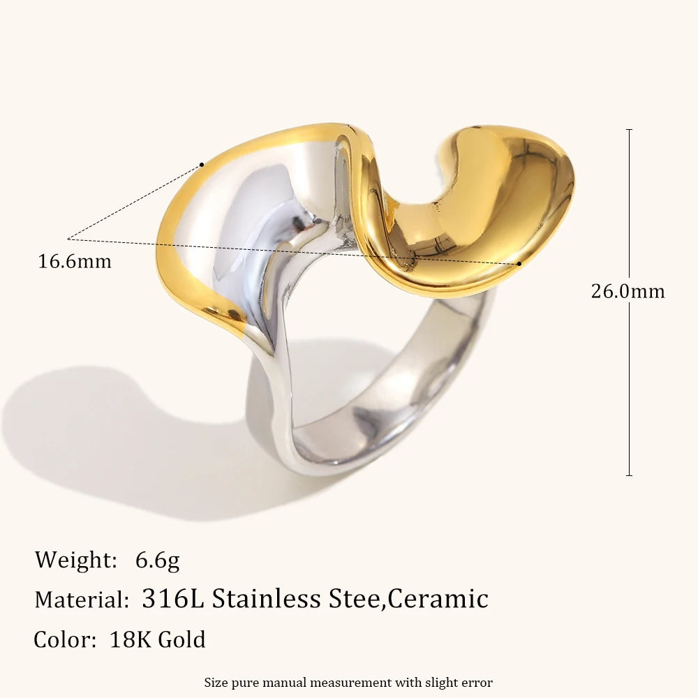 Bague Torsadée Acier Bicolore Or Argent | MDN Store