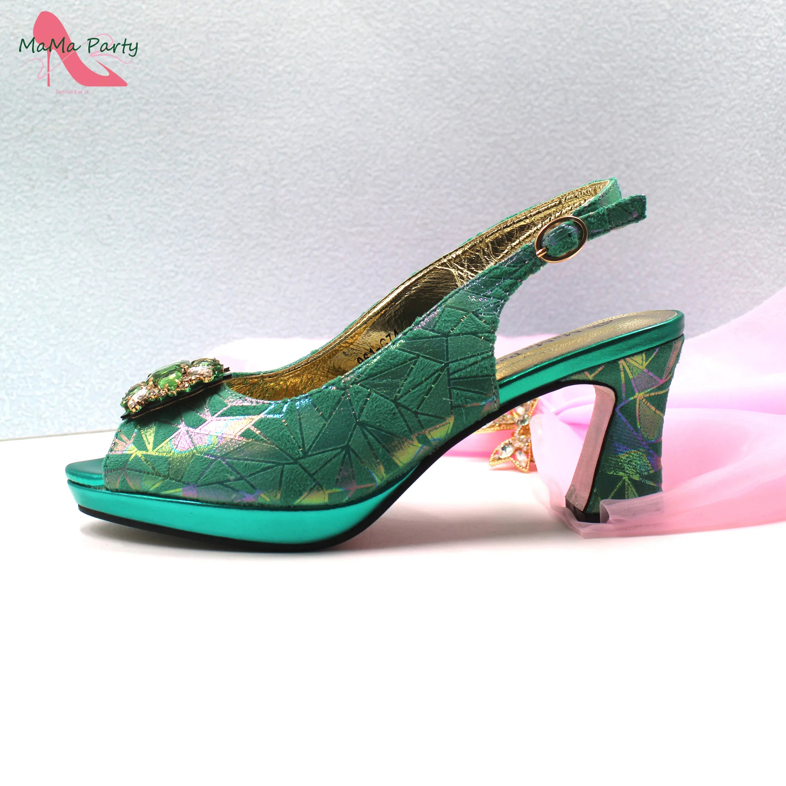 Escarpins Talon Carré Bout Ouvert Femme Soirée Mariage Élégant | MDN Store 25