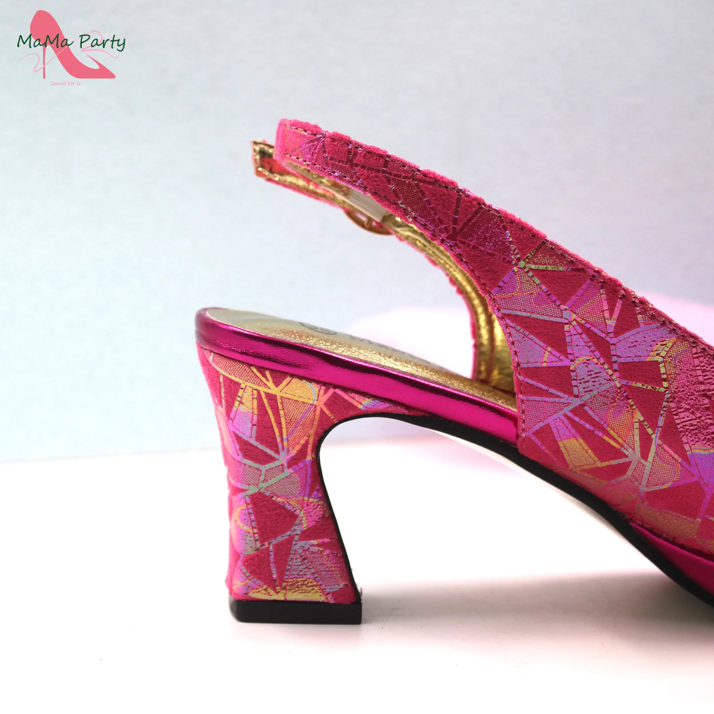 Escarpins Talon Carré Bout Ouvert Femme Soirée Mariage Élégant | MDN Store 25