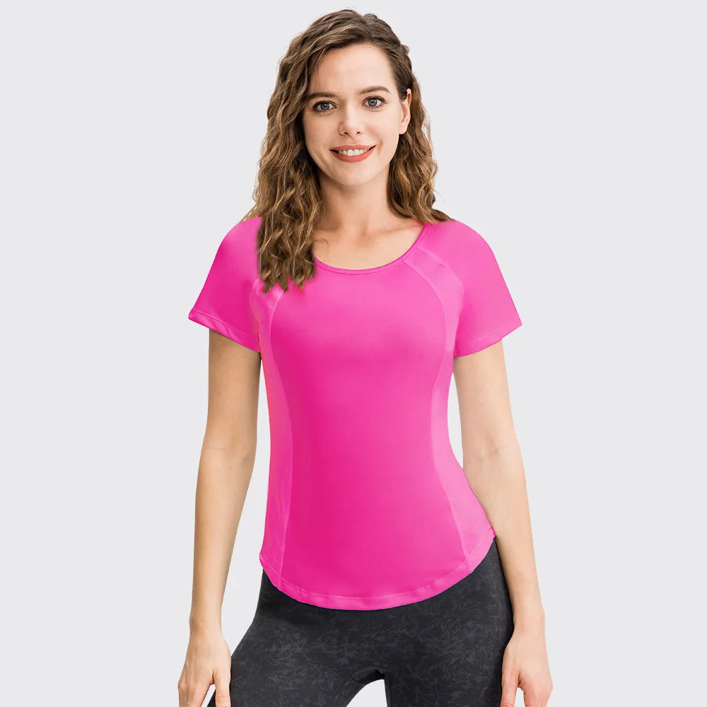 T-Chemise Sport Femme Moulant Yoga - Top Fitness Manches Courtes | MDN Store