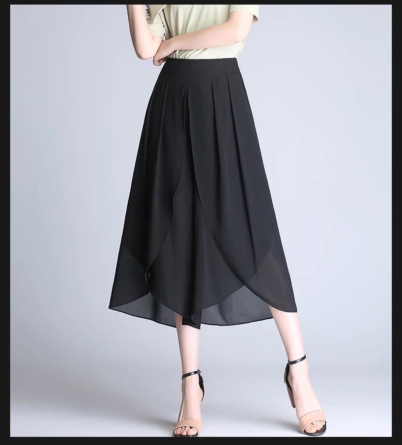 Pantalon Large Mousseline Taille Haute | MDN Store
