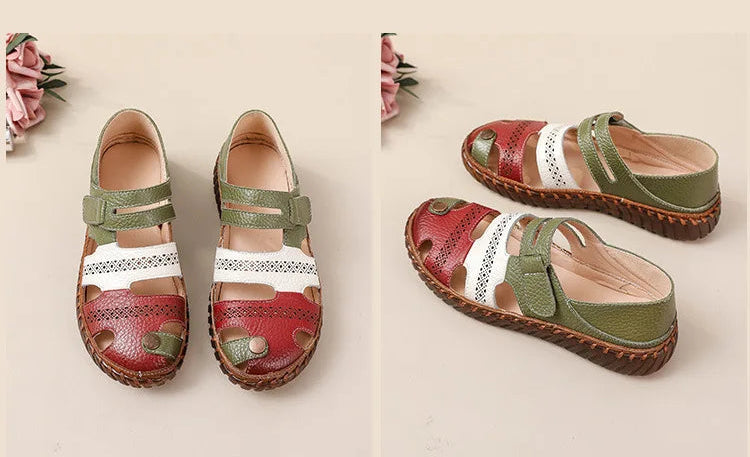 Sandales Cuir Plates Bout Fermé Lorilury | MDN Store