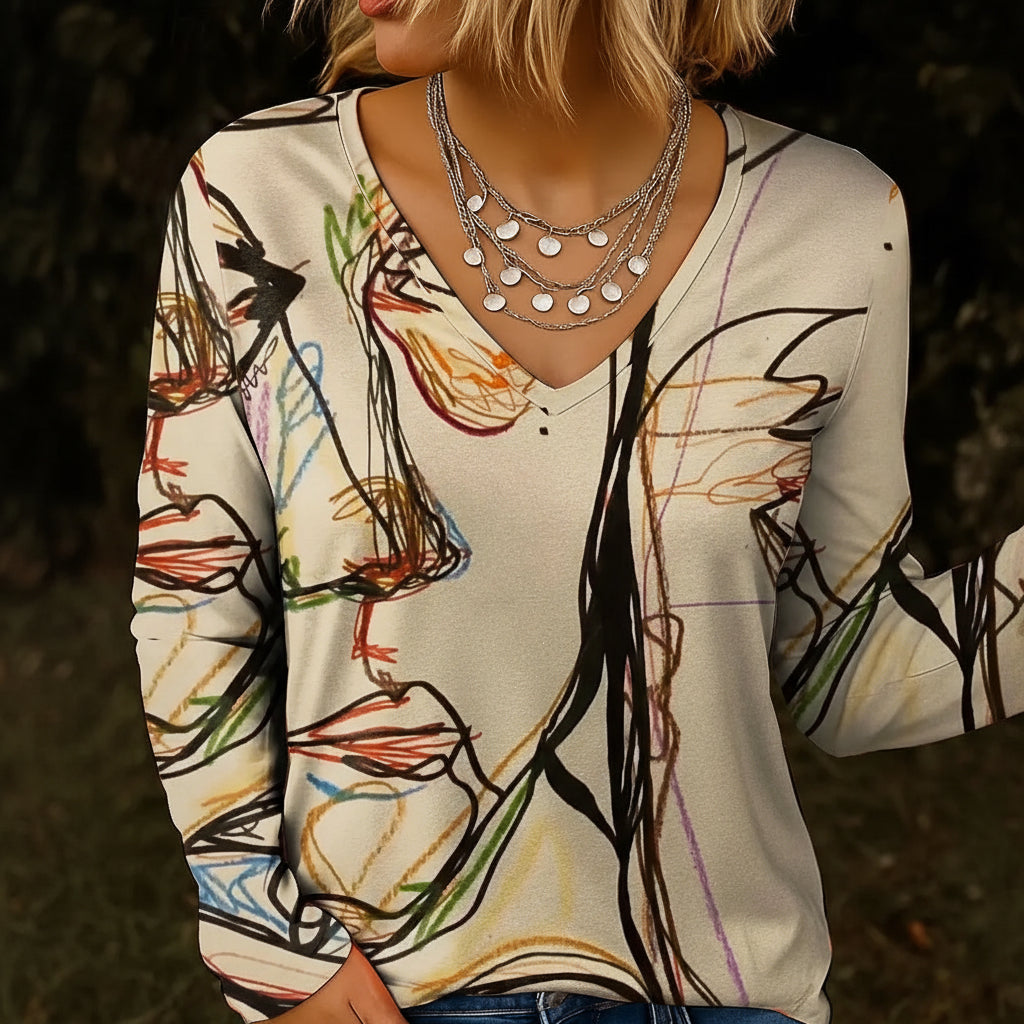 T-Chemise Col V Imprimé Floral | MDN Store