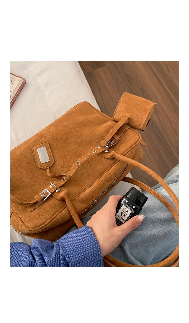 Sac à Main Femme Cuir Daim Vintage Grande Capacité Bureau - MDN