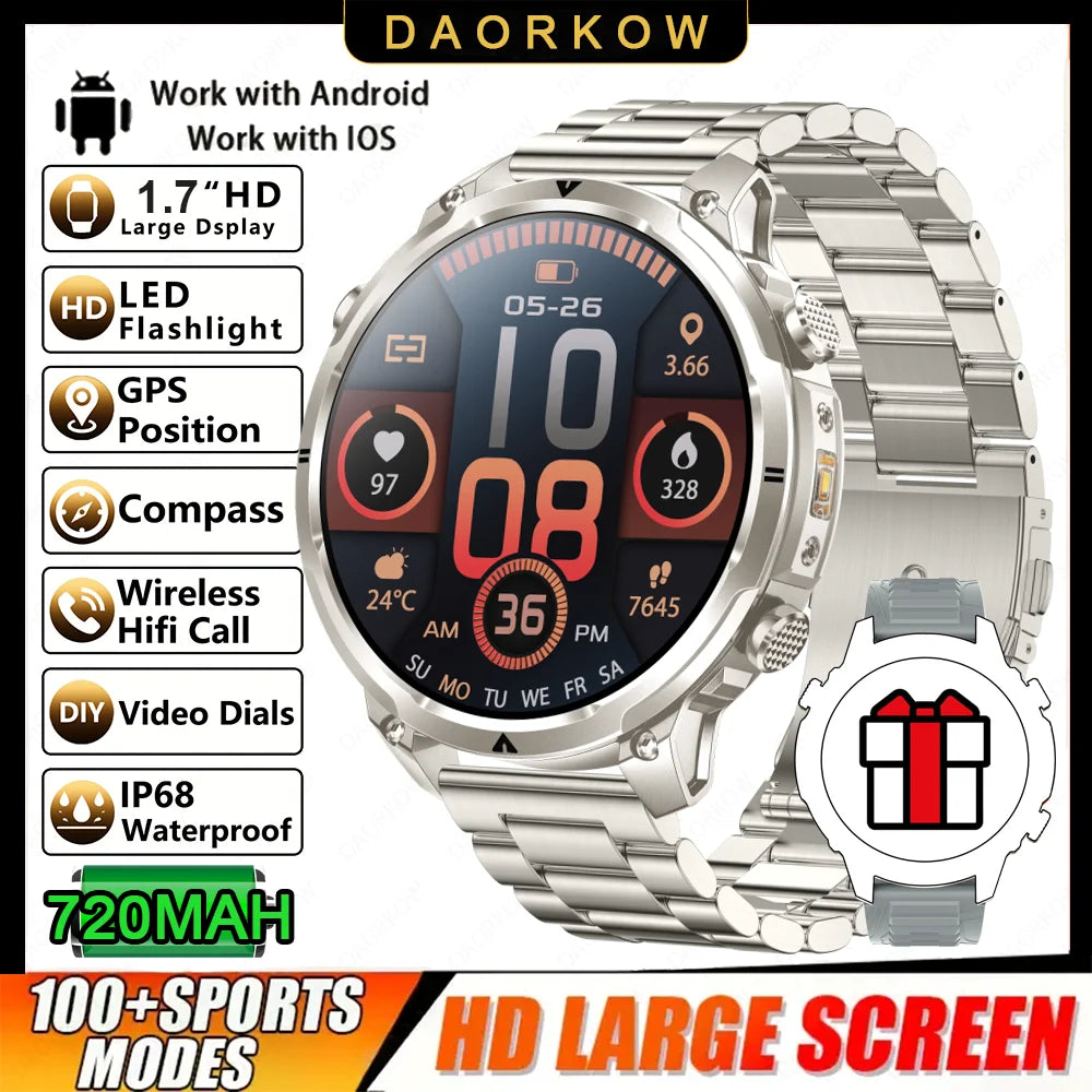 Montre GPS Militaire 1.7" 720mAh Lampe LED IP68 | MDN Store