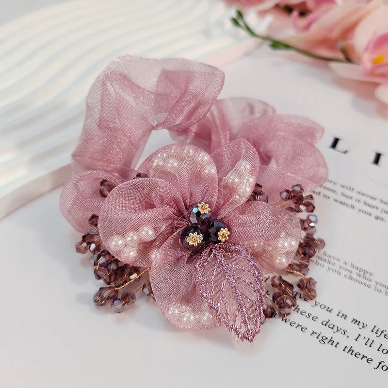Chouchou Fleur Organza Strass | MDN Store