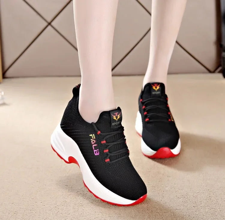 Baskets Femme Tricot Respirantes Talon Compensé | MDN