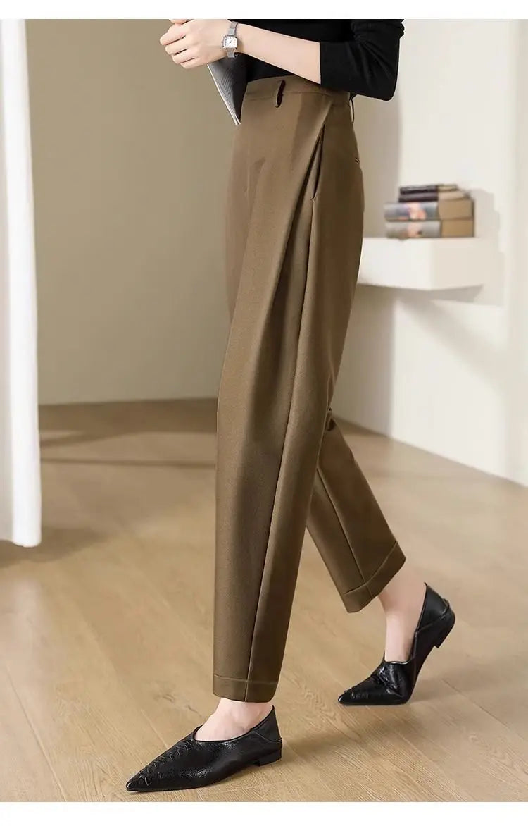 Pantalon Femme Cocon Tailleur 7/8 - Harlem Slim Printemps Mode Bureau Élégant | MDN Store