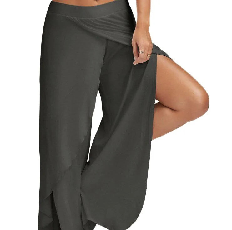 Pantalon Yoga Femme Large Fendu Blanc | MDN Store