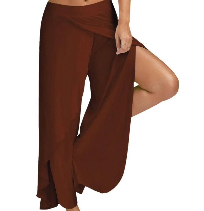 Pantalon Yoga Femme Large Fendu Blanc | MDN Store