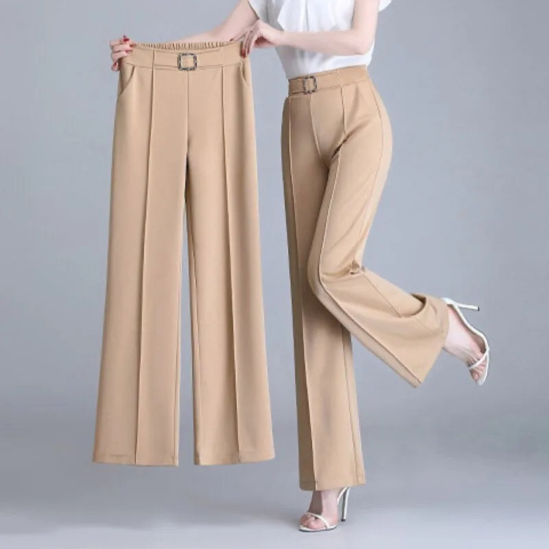 Pantalon Large Femme Soie Glacée Kaki | MDN Store