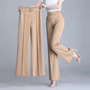 Pantalon Large Femme Soie Glacée Kaki | MDN Store