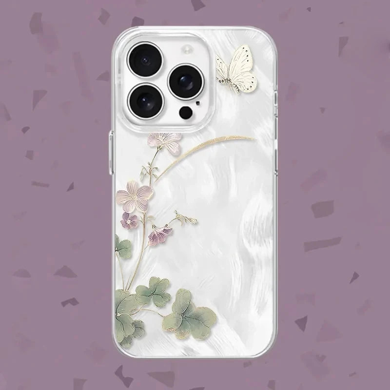 Coque iPhone Papillon Fleur Couple 16 15 14 13 12 11 Pro Max | MDN Store