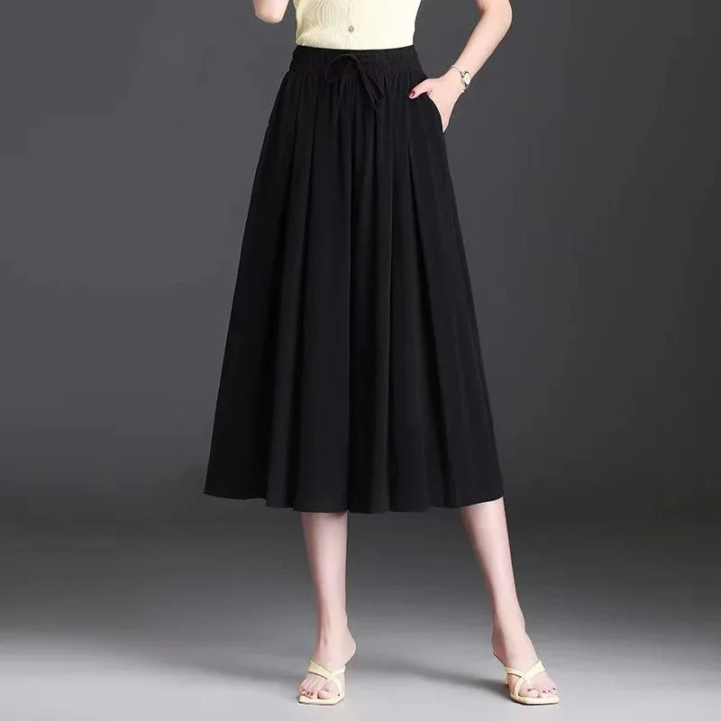 Jupe-Culotte Large Soie Glacée Femme | MDN Store