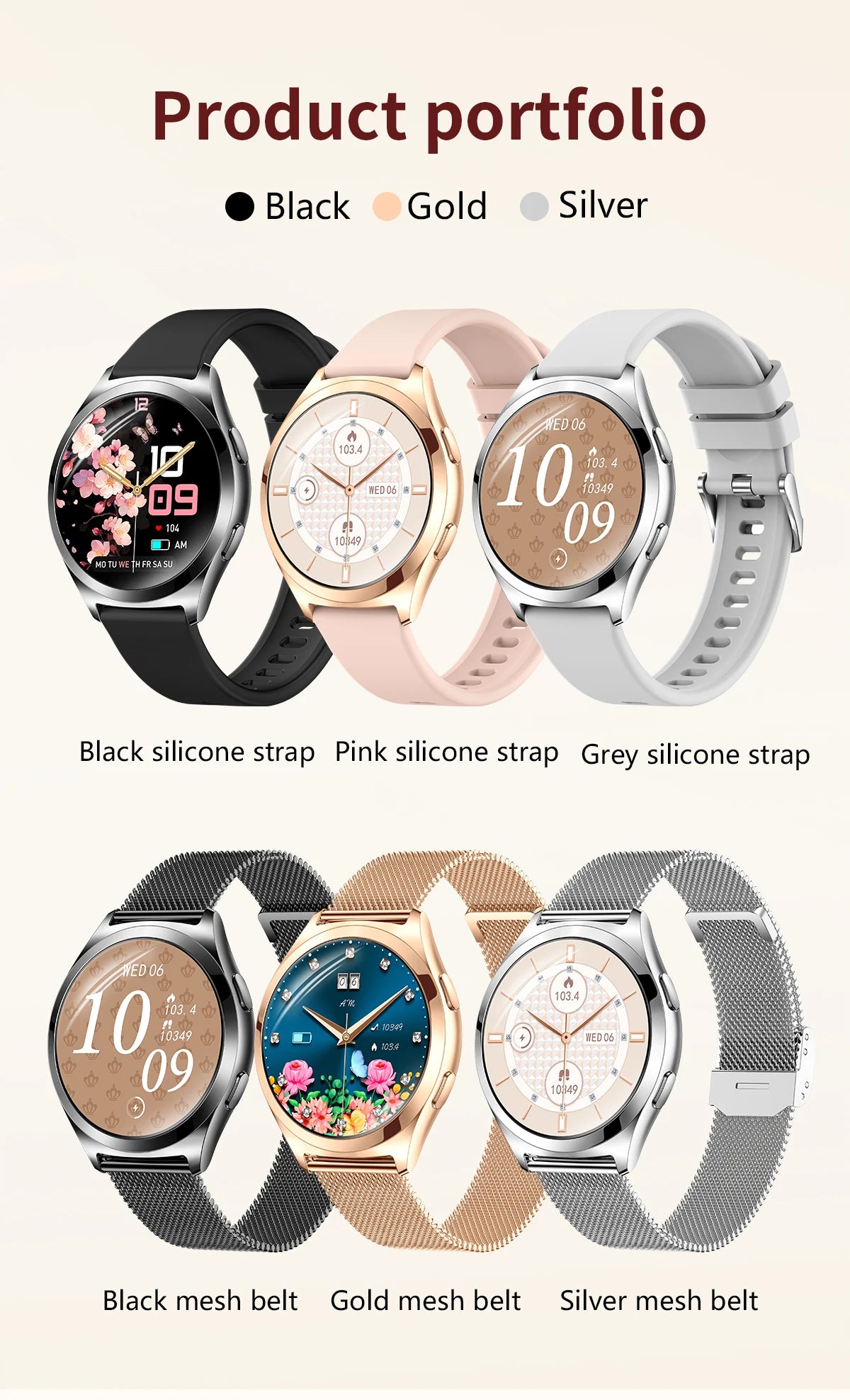 Montre Connectée Femme Luxe 1.27" Boussole IP68 | MDN Store