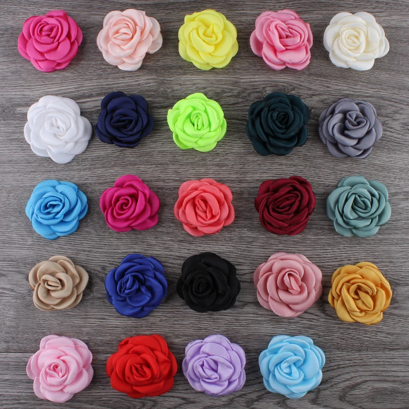Lot de 10 Fleurs en Satin 6cm - Accessoires Cheveux Mariage | MDN Store