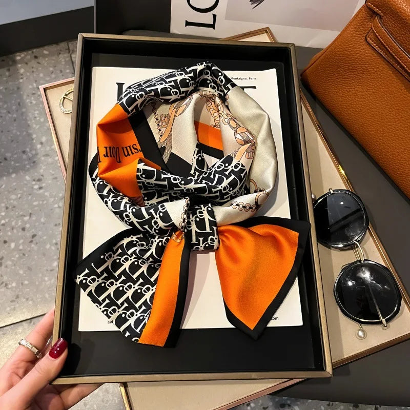 Foulard Soie Long Étroit Femme Cravate | MDN Store