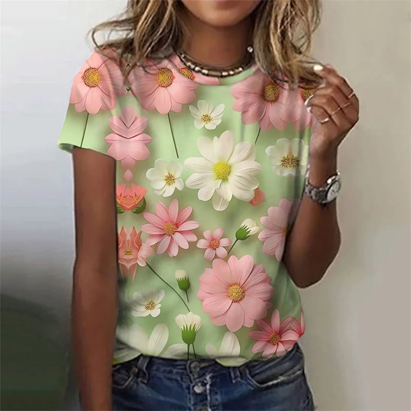 T-Chemise Roses 3D Oversize Femme | MDN Store