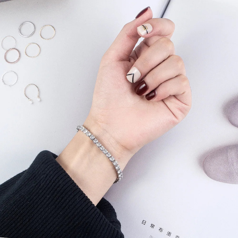 Lihong S925 Sterling Argenté Bracelet Zirconia Tennis Ball Femme | MDN Store