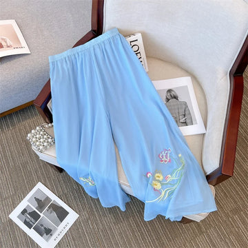 Pantalon Jupe Mousseline Brodé Femme | MDN Store