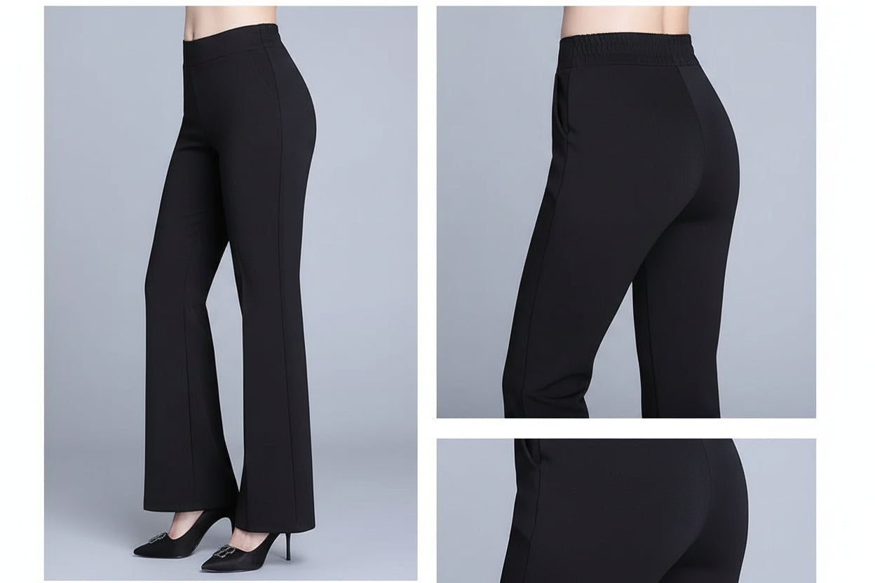 Pantalon Évasé Taille Haute Diamants | MDN Store