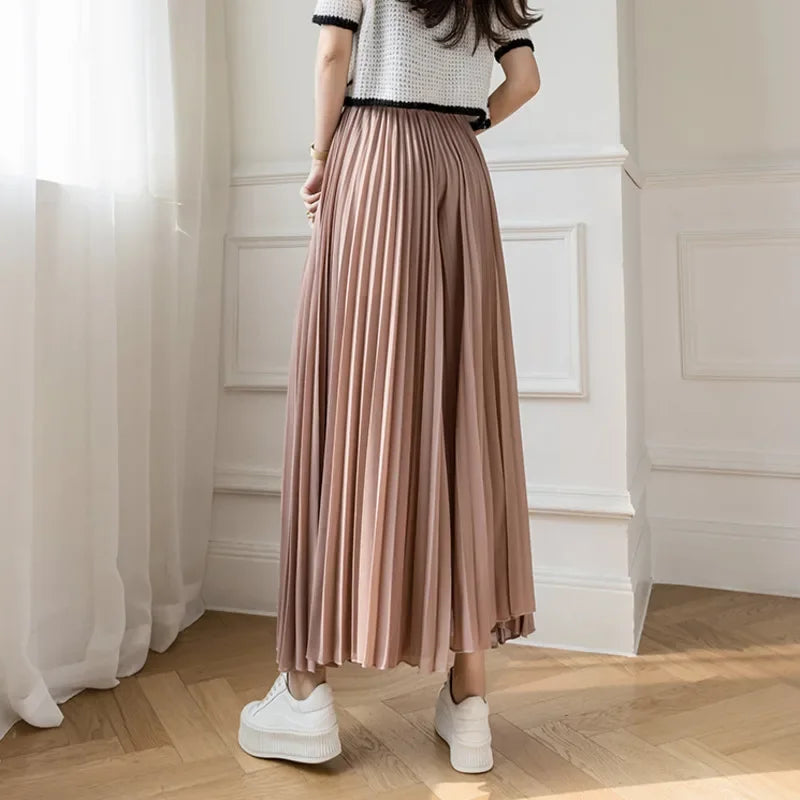 Pantalon Mousseline Plissé Taille Haute | MDN Store
