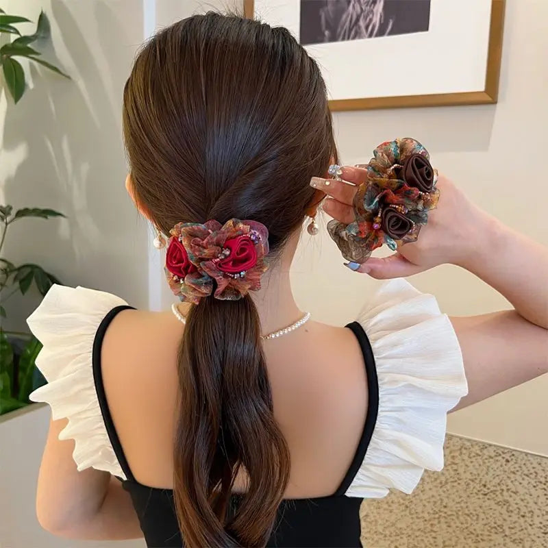 Bandeau Cheveux Fleur Maille Élégant | MDN