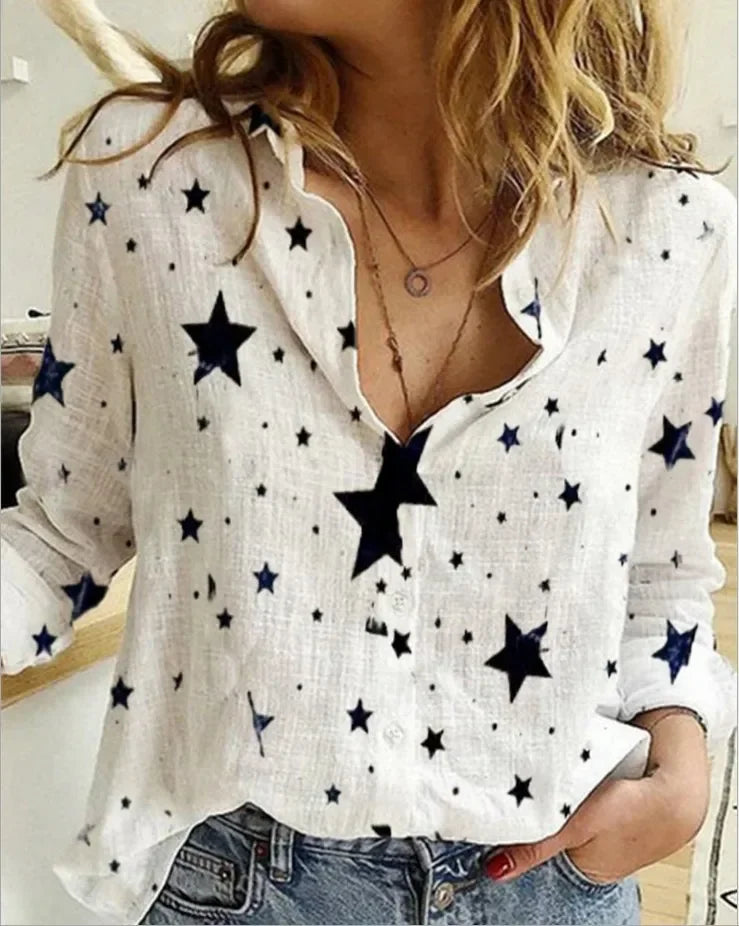 blouse-femme-vintage-coton-lin-manches-longues - MDN Store 25