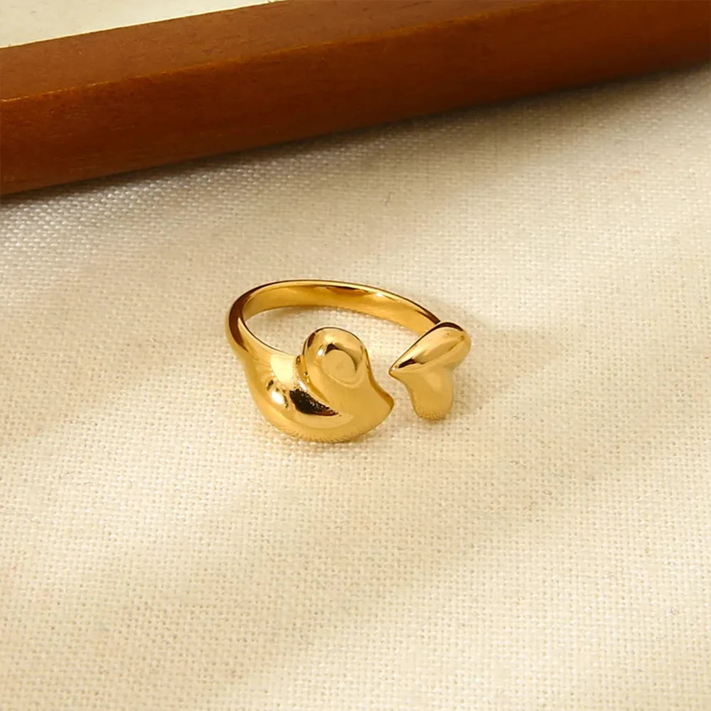 Bague Cœur Ajustable Acier Imperméable | MDN Store
