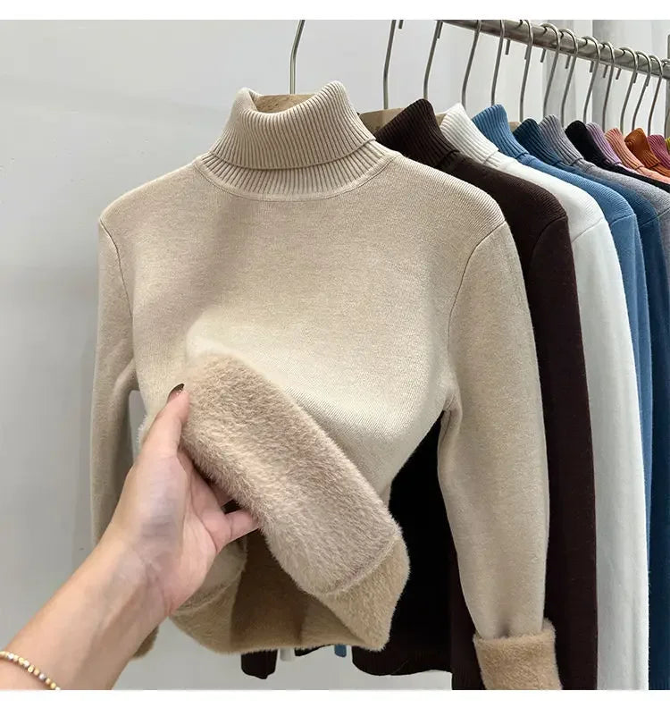 Pull Col Roule Femme Polaire Epais Manches Longues 8 Coloris | MDN Store