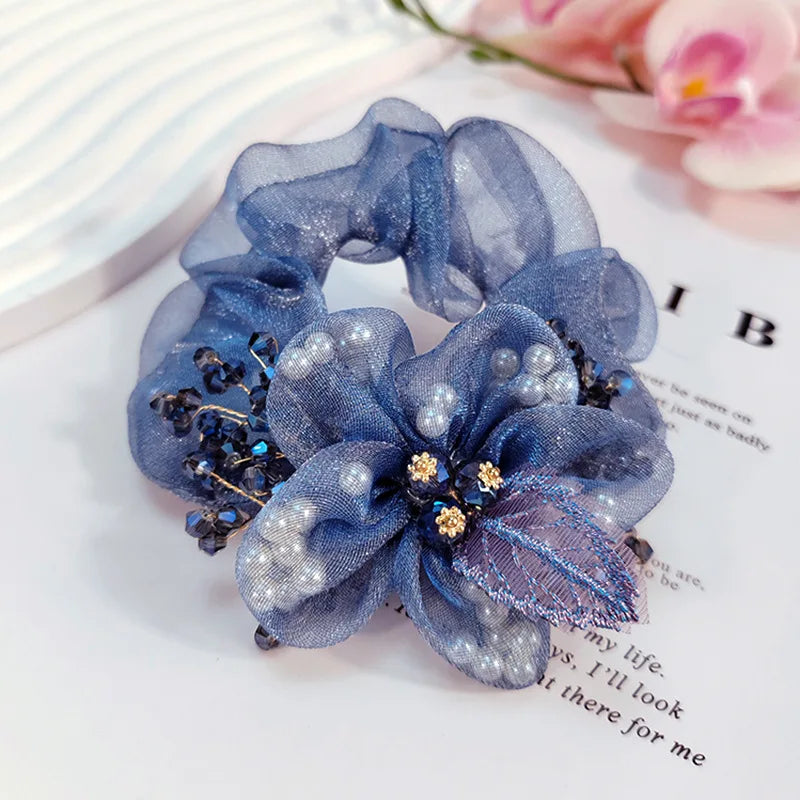Chouchou Fleur Organza Strass | MDN Store