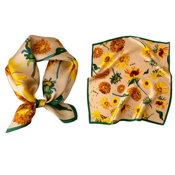 Foulard Carré Soie Mûrier 100% Floral 53cm Femme | MDN Store