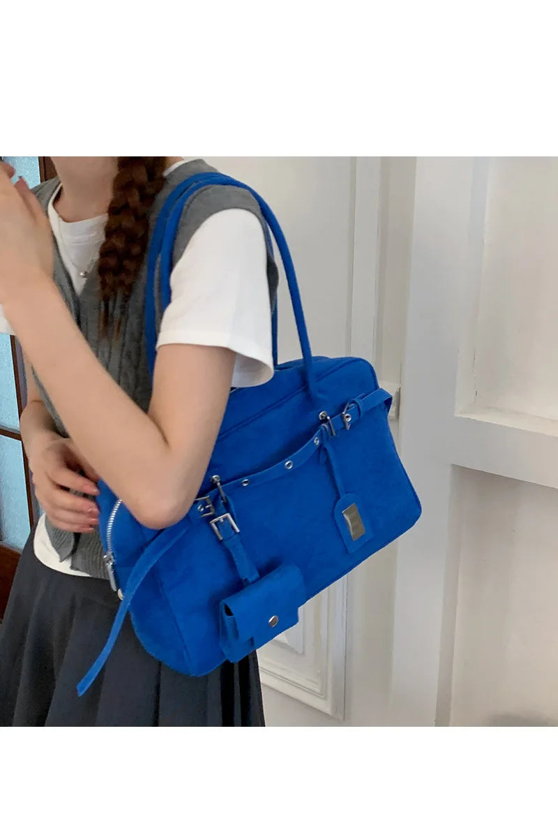 Sac à Main Femme Cuir Daim Vintage Grande Capacité Bureau - MDN