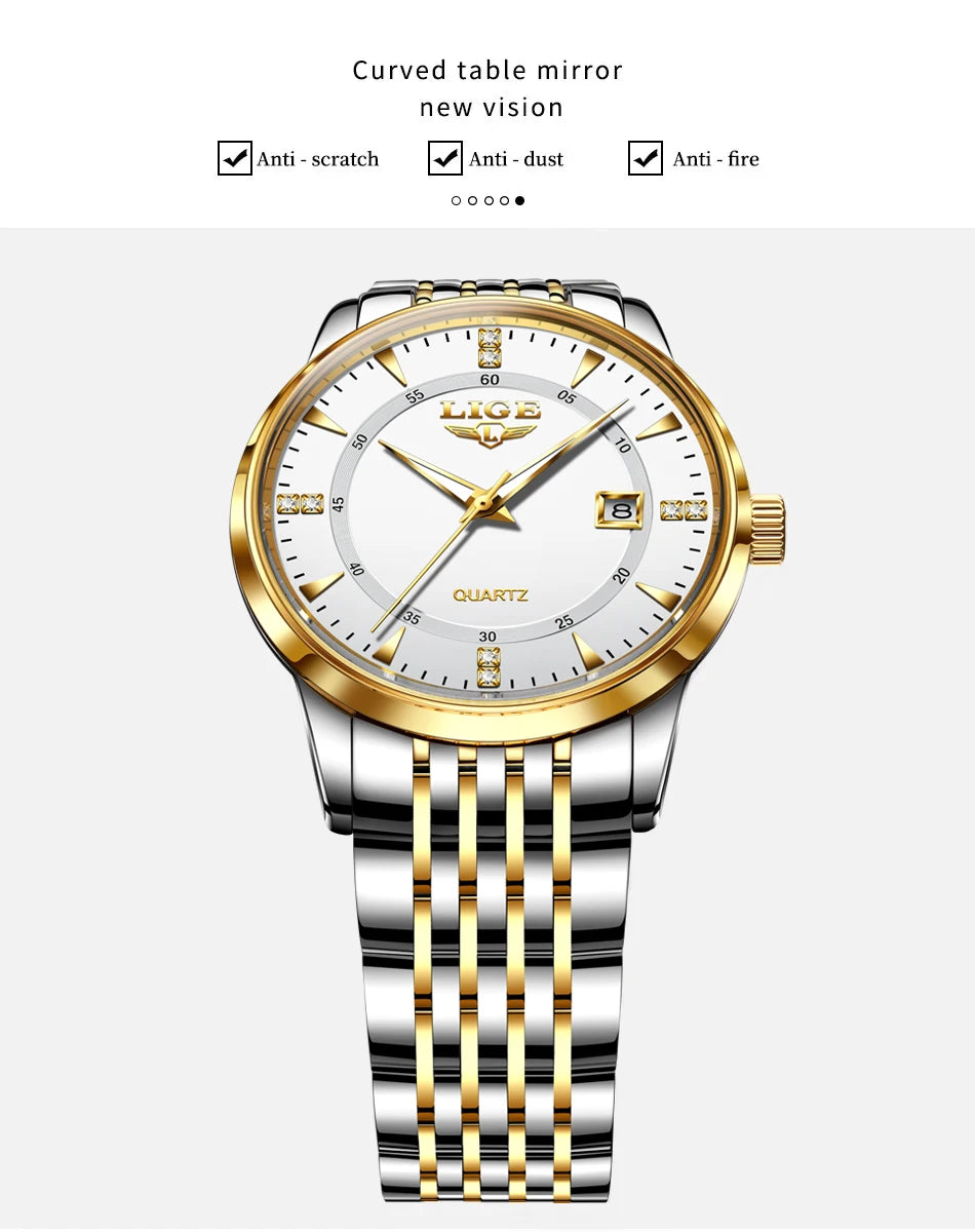 Montre Femme LIGE Acier Inoxydable Étanche | MDN Store