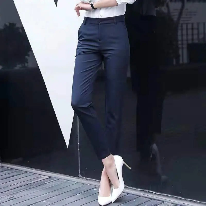 Pantalon Costume Taille Haute Slim Noir | MDN Store