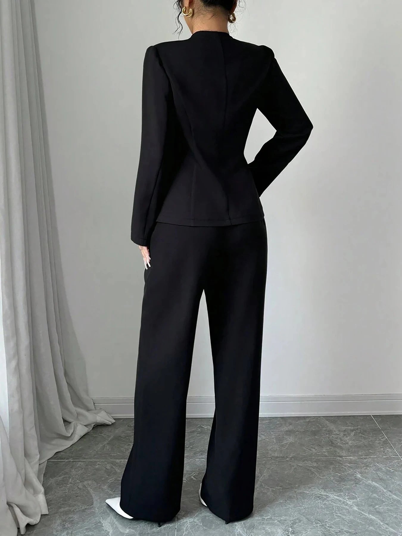 Ensemble Blazer Boutons Irréguliers Bordeaux | MDN Store