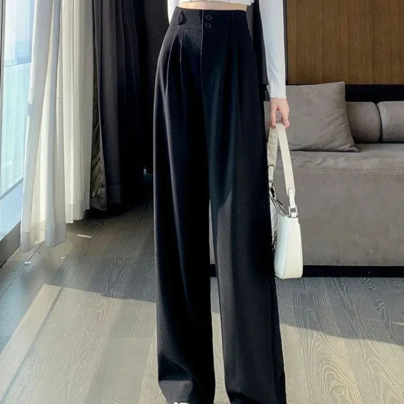 Pantalon Femme Grande Taille Haute Coréen - Baggy Bureau Élégant | MDN Store