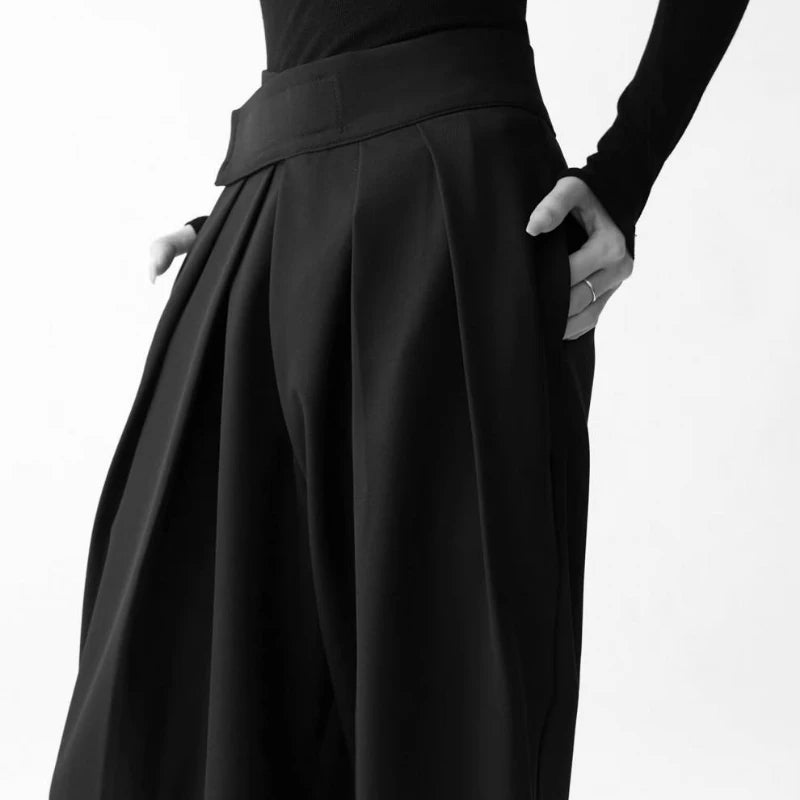 Pantalon Costume Noir Femme Homme Taille Haute - Unisexe Bureau Minimaliste Y2K | MDN