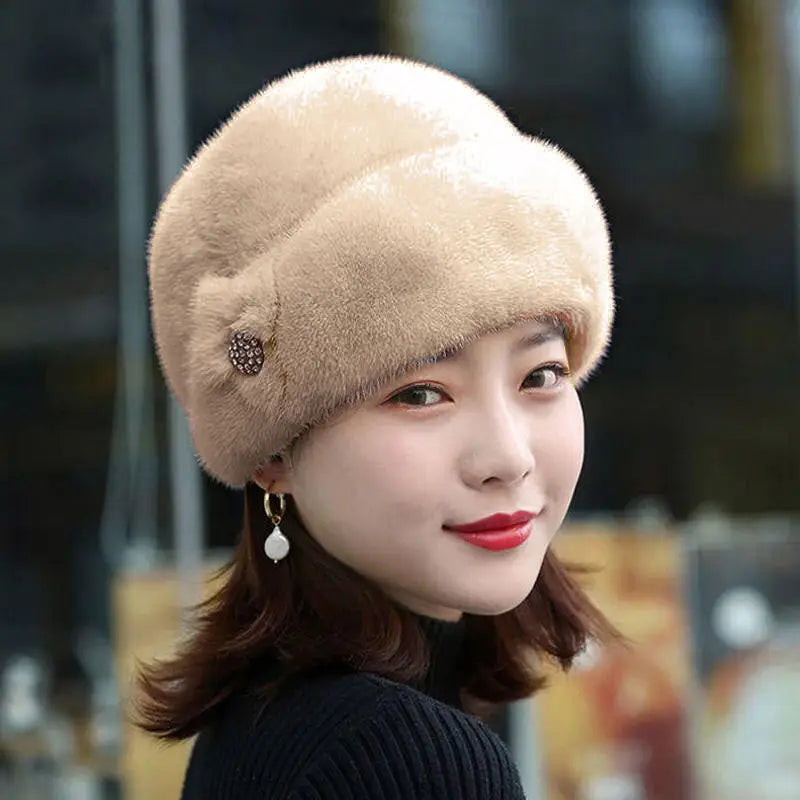 Bonnet Hiver Fourrure Vison Femme | MDN Store