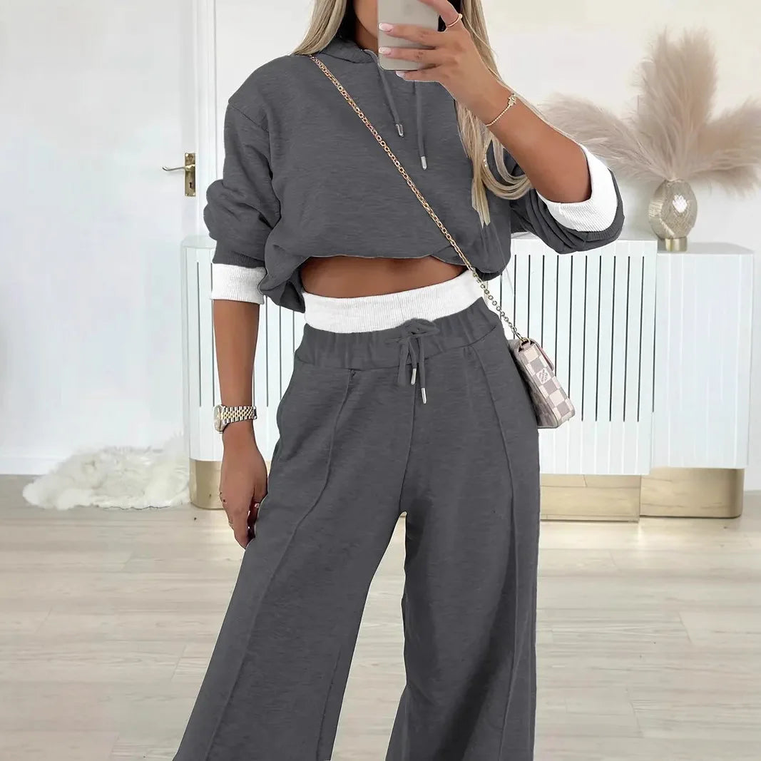 Ensemble Femme Décontracté Pantalon Large & Top | MDN